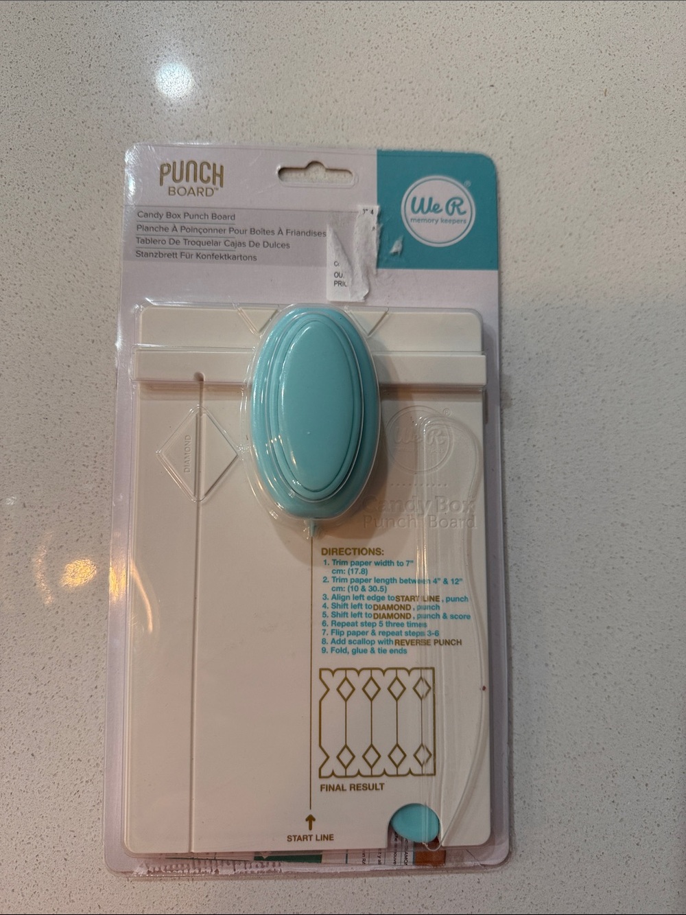 We R Memory Keepers Candy Box Punch Board - New in package